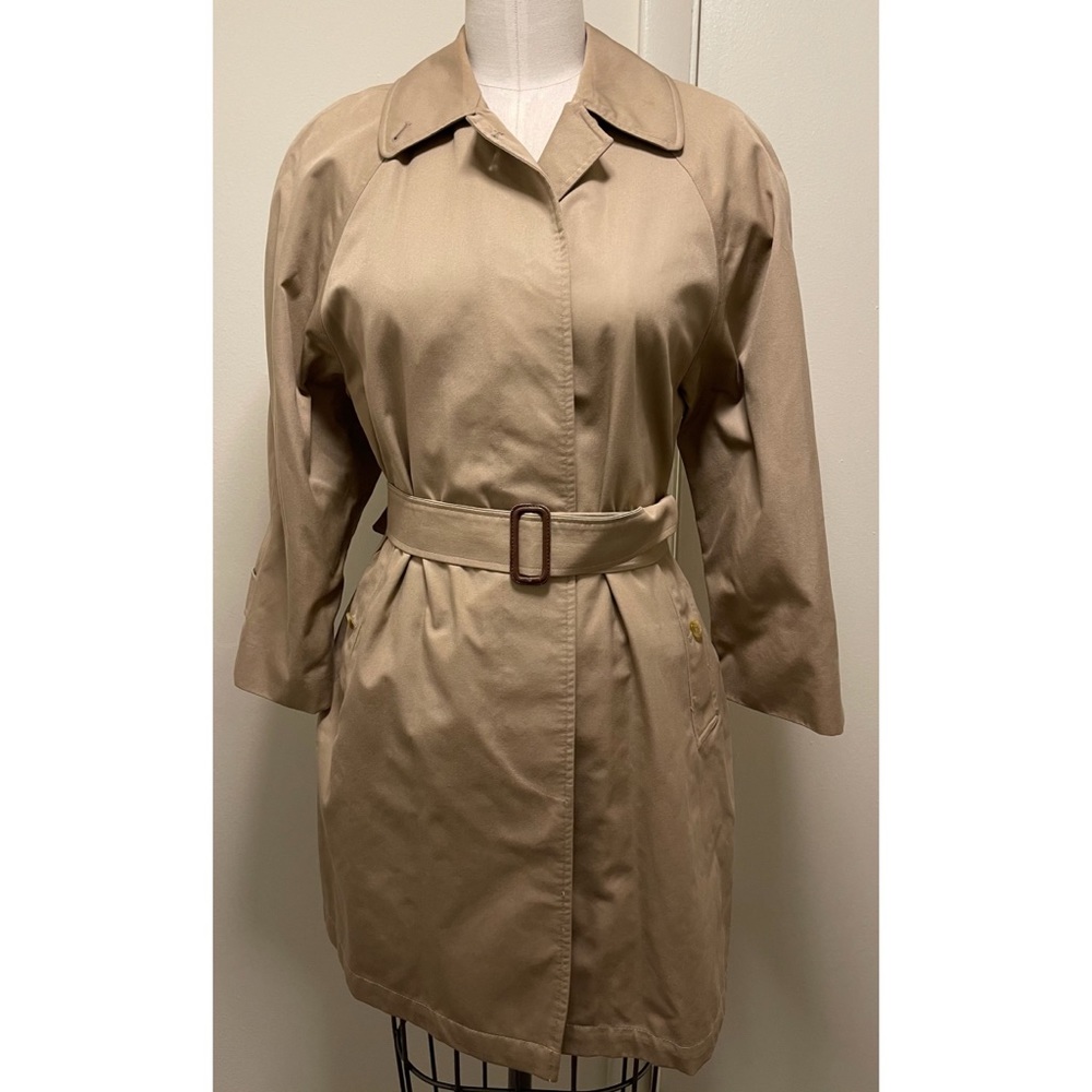 ❤️ 🎉 HP! Vintage Burberry Single Breasted Short Trench Coat with Sash - Picture 3 of 15